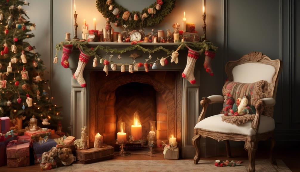 vintage christmas stocking display