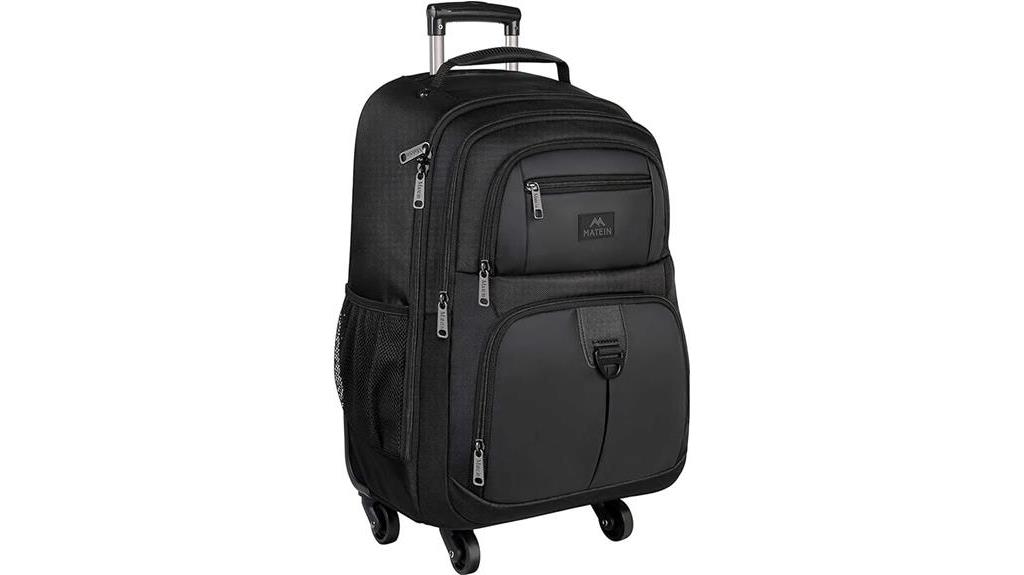 water resistant rolling backpack