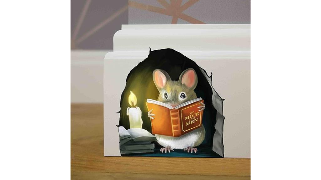 whimsical mouse reading book