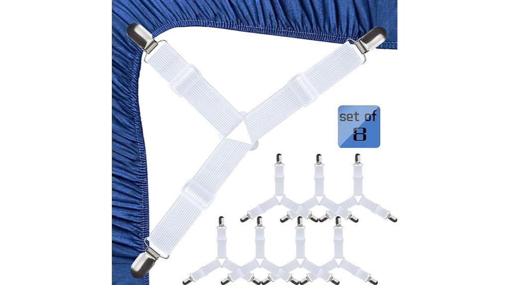white bed sheet straps