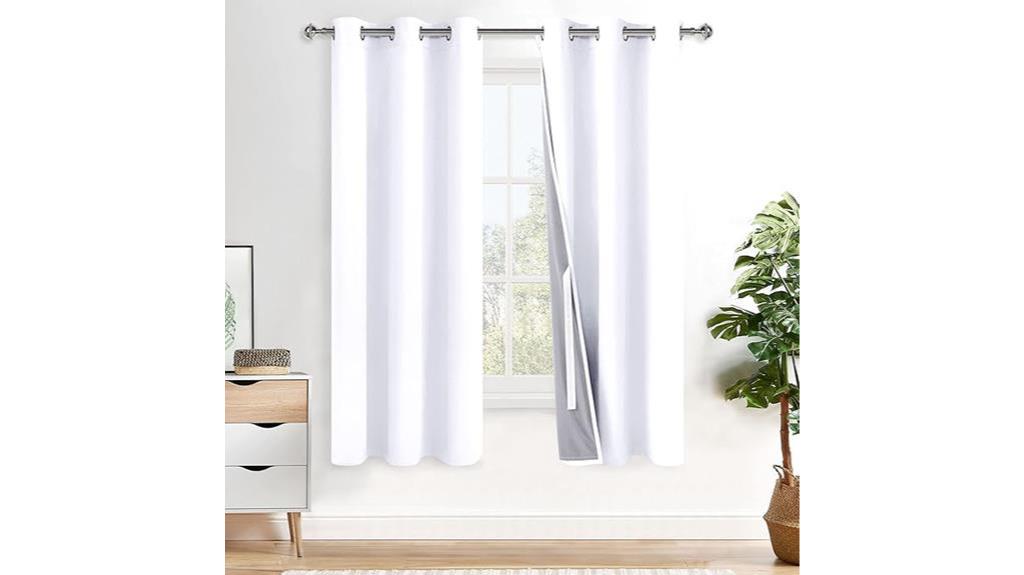 white blackout curtains with grommet top