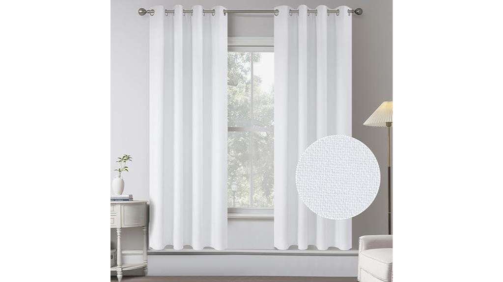 white blackout linen curtains