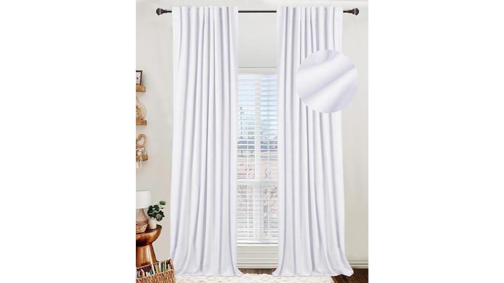 white blackout shield curtains