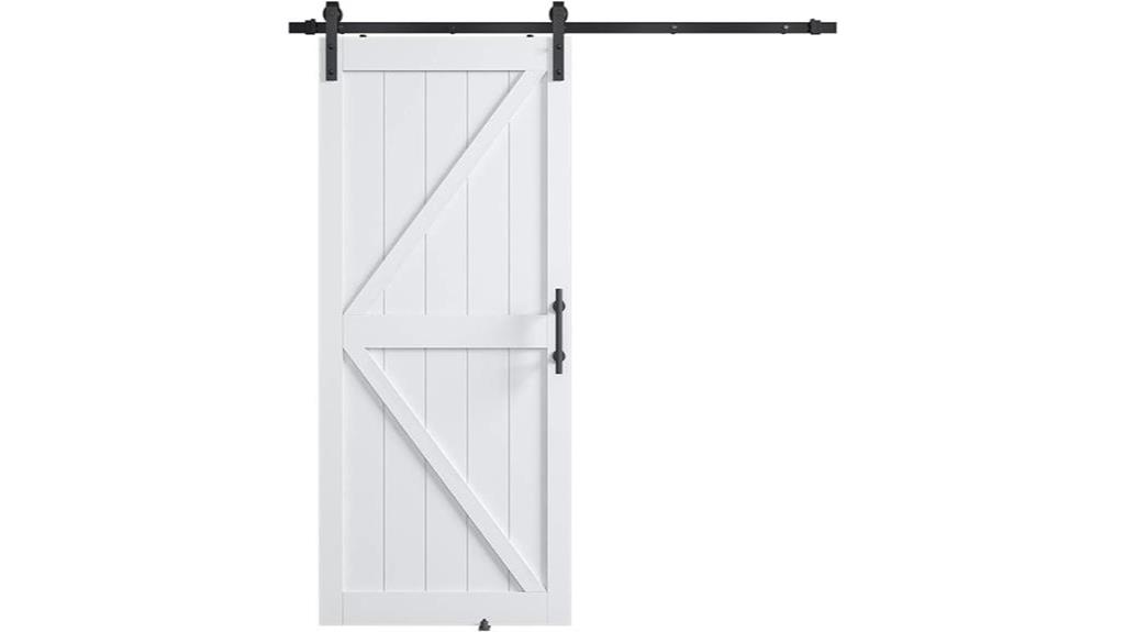 white k frame barn door