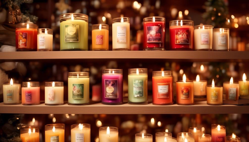 wide variety of scented candles