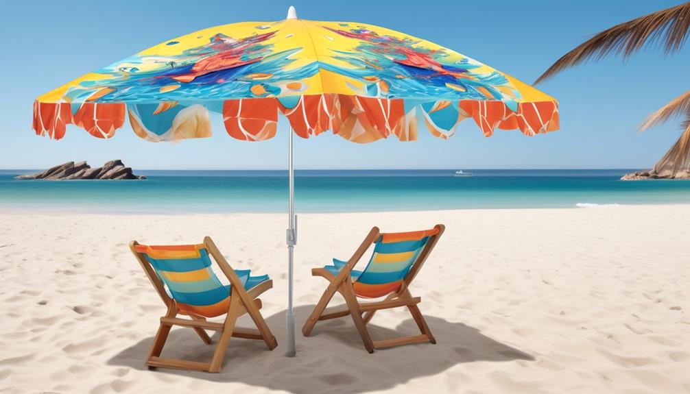 windy day beach umbrellas