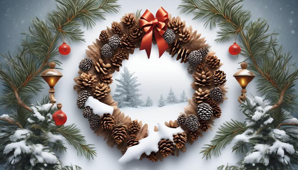 winter themed pinecone wreath