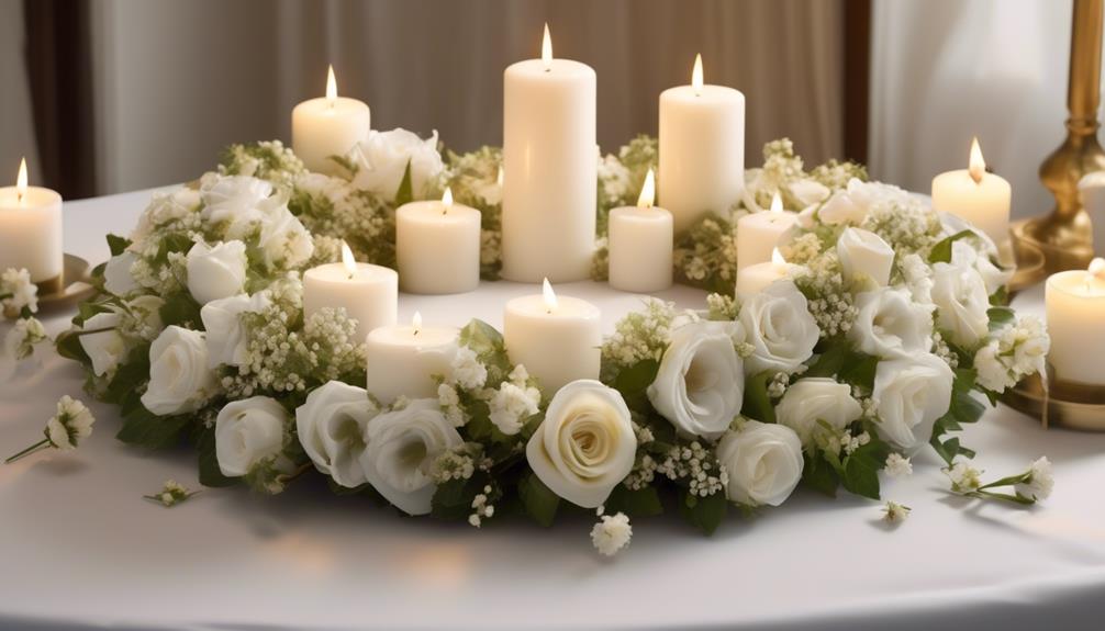 wreaths of white flowers