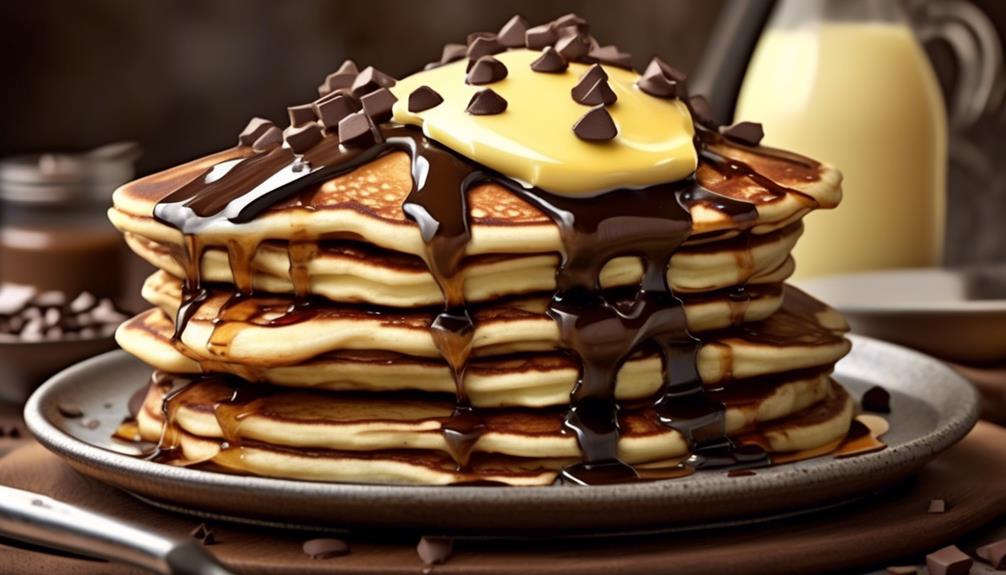 fluffy pancakes with chocolate