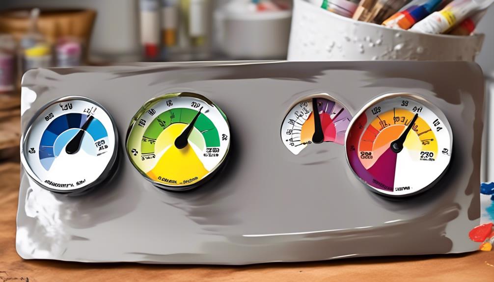 optimal temperature for acrylic paint baking