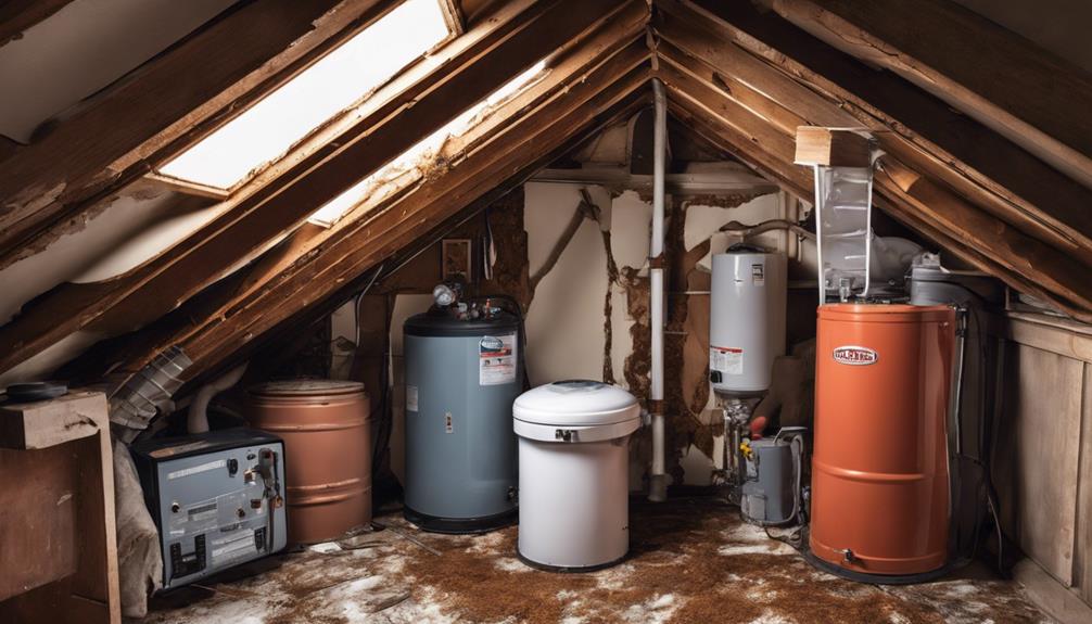 attic water heater hazards