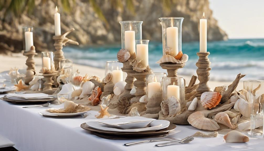 beach themed table decor