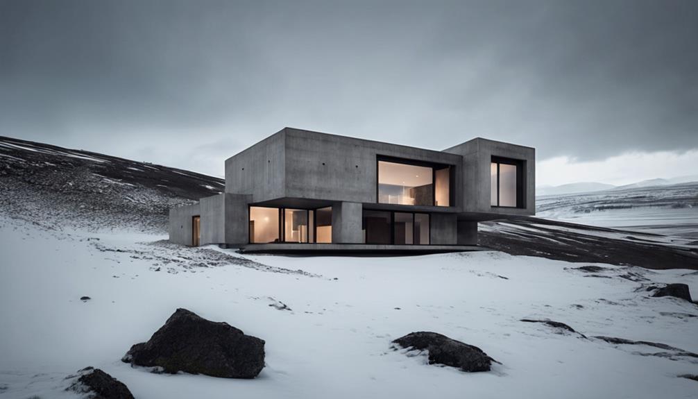brutalist house in iceland