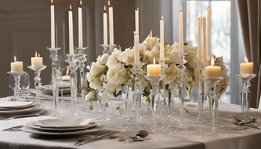 candlelit tables with flowers