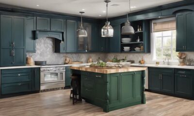 colorful oak kitchen cabinets