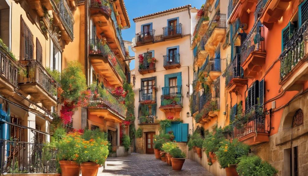 colorful spanish townhouses