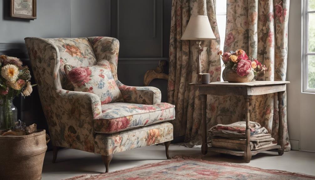 comfortable armchairs with flowers