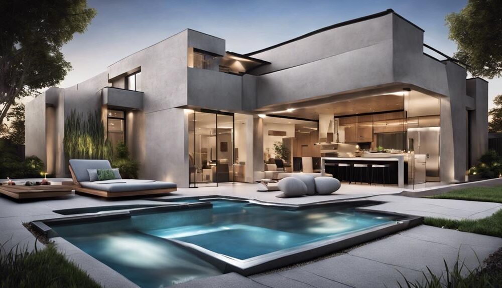 contemporary pool and spa