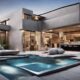 contemporary pool and spa