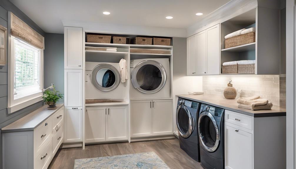 convenient second floor laundry setup