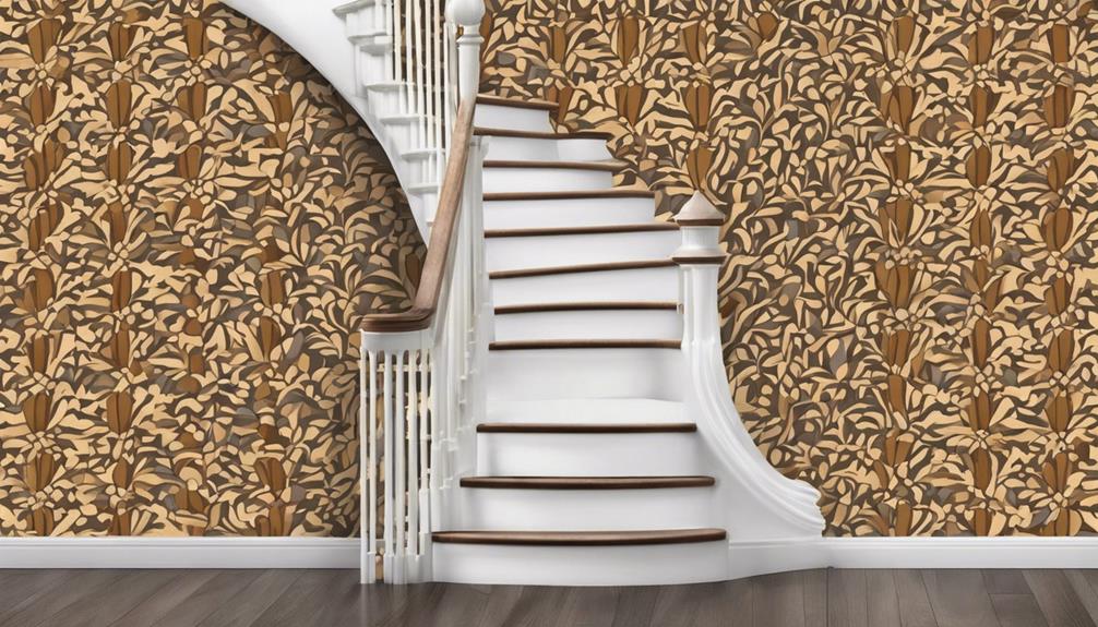decorative wallpaper on stairs