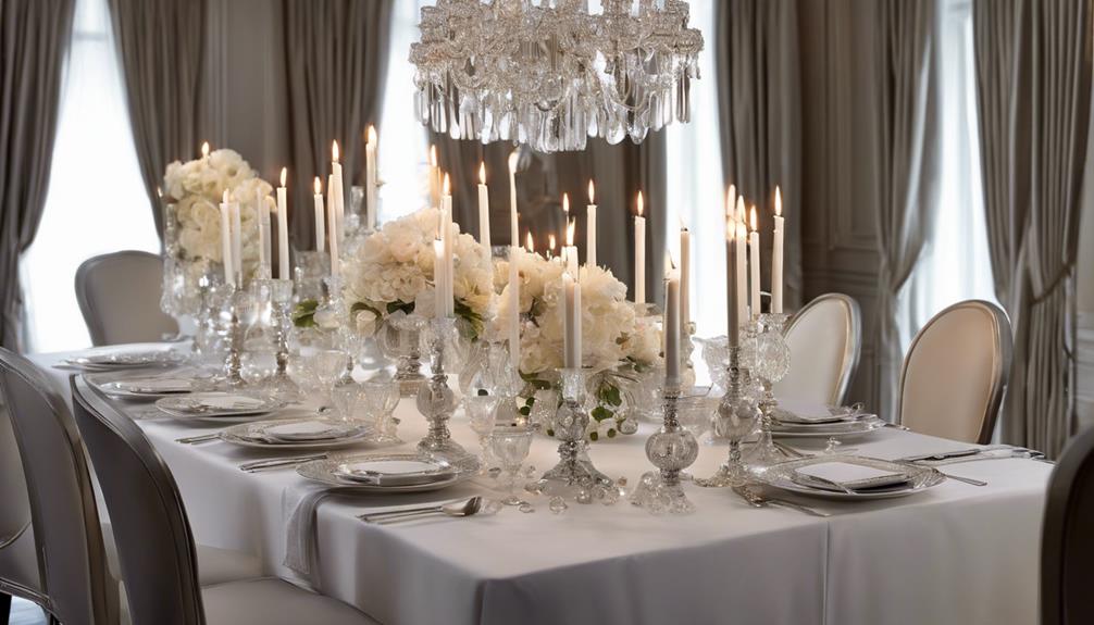 elegant candlelit dinner setting