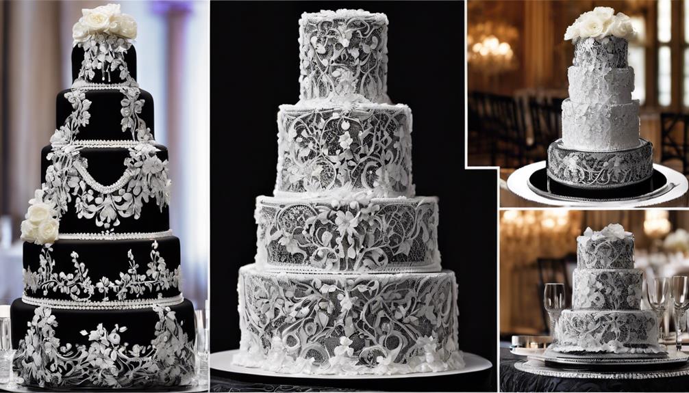 elegant monochrome cake designs