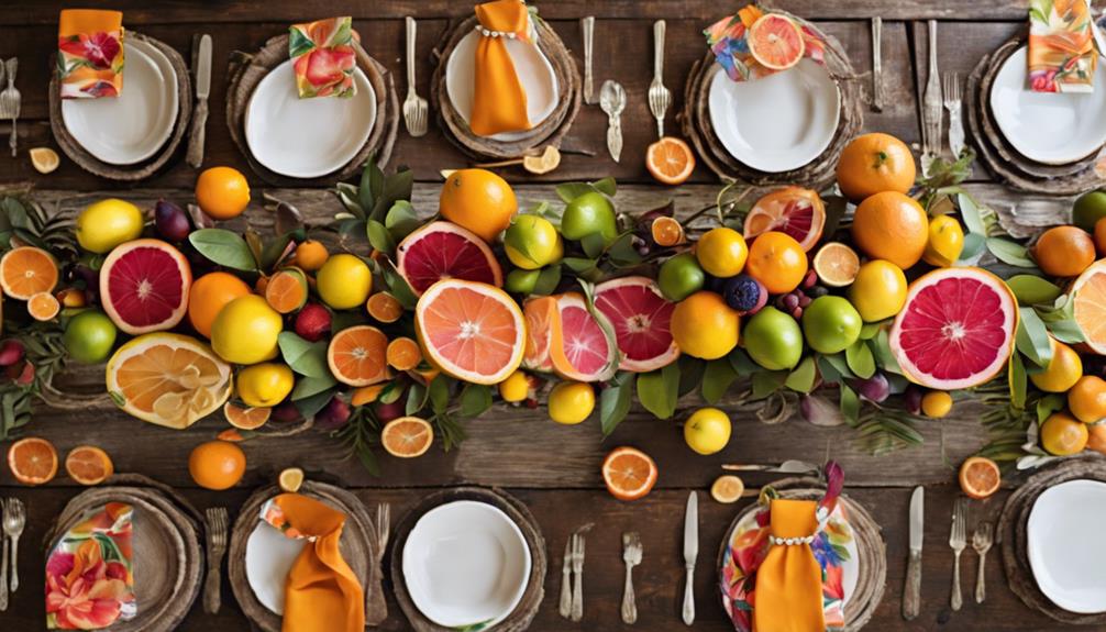 elegant table arrangements with fruit accents