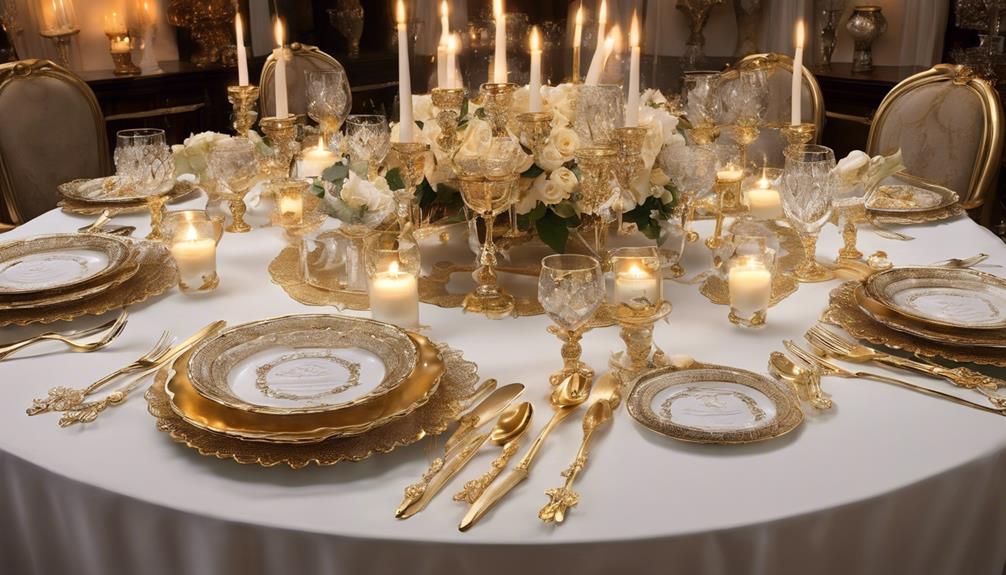 elegant tableware and glassware