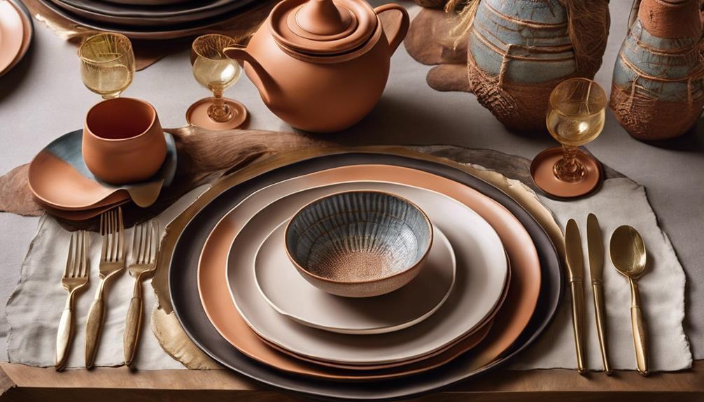 elegant terracotta tableware design