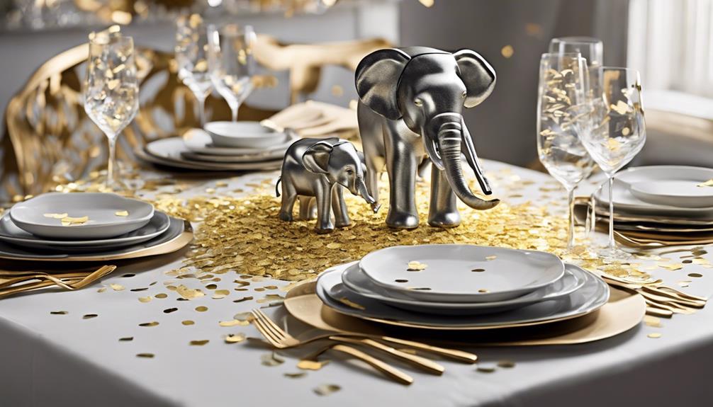 elephant themed modern table decor