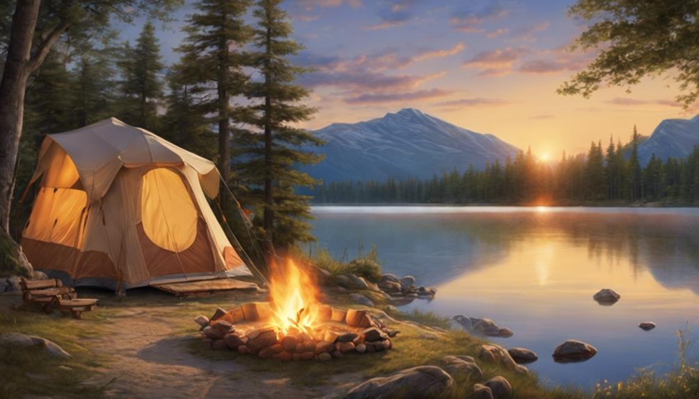 lakeside tents serene waters