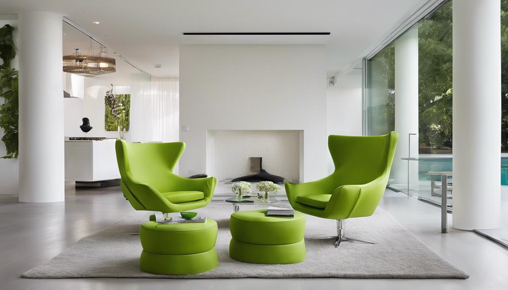 lime green statement chairs
