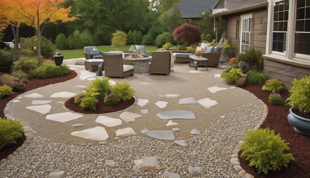 patio transformation with gravel