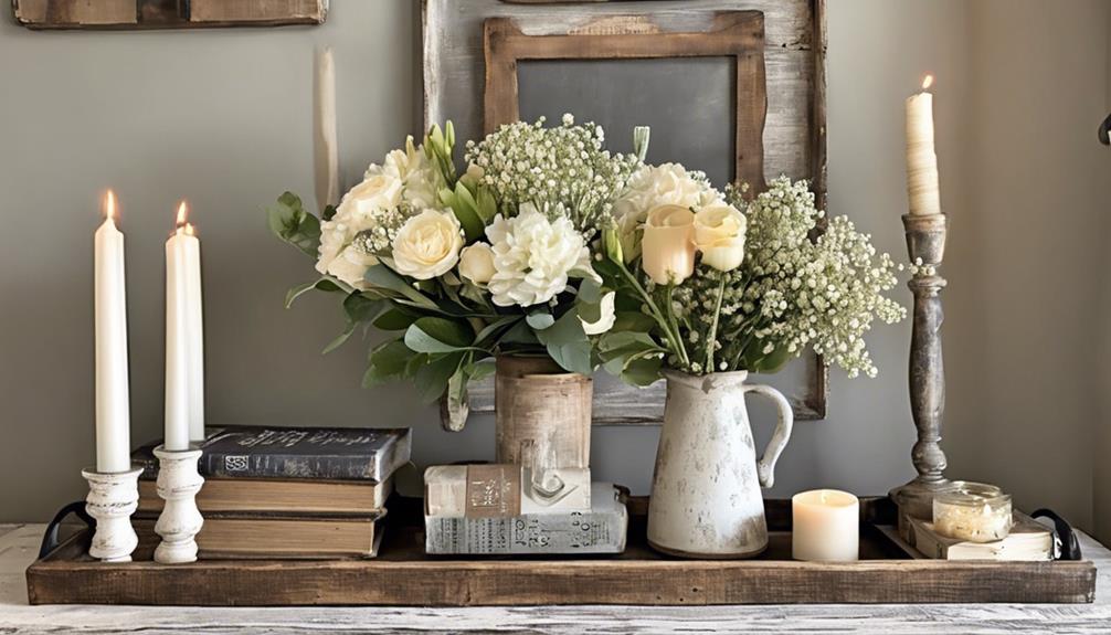 rustic farmhouse console styling