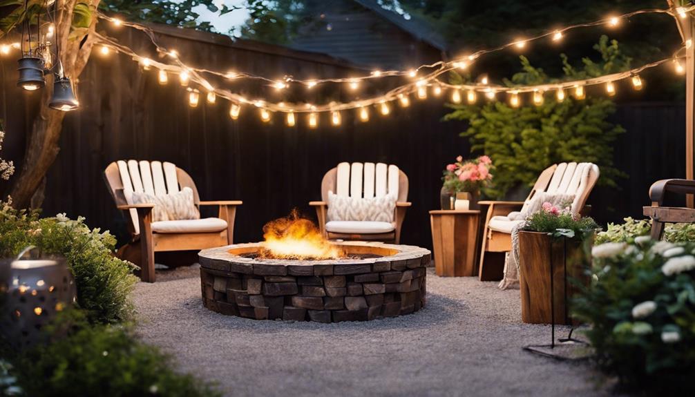 rustic fire pit ambiance