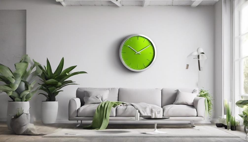 vibrant lime green clocks