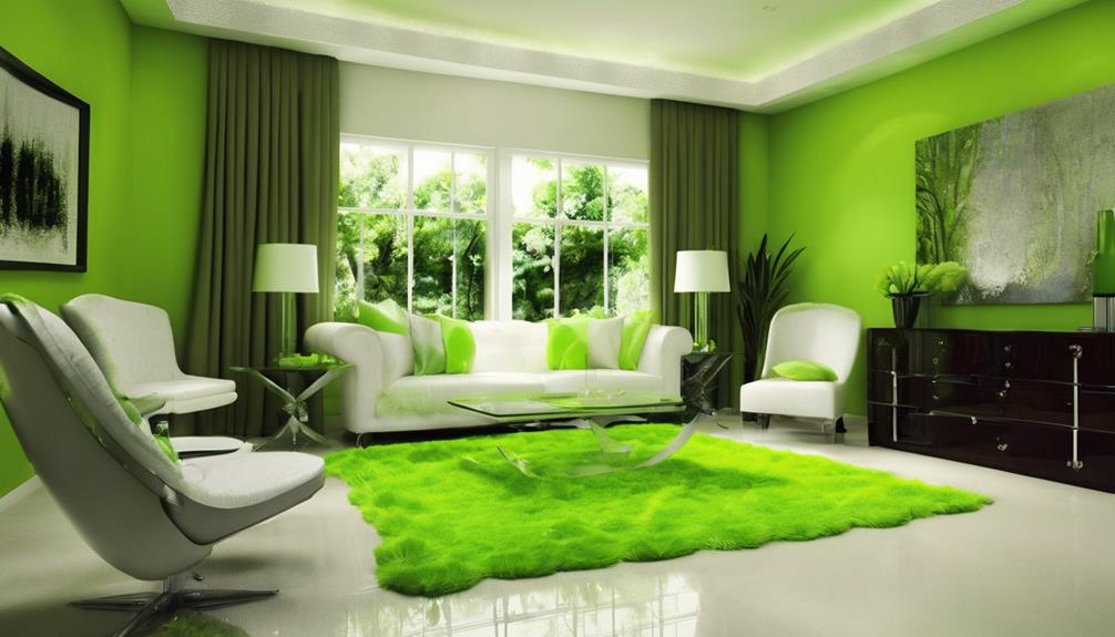 vibrant lime green rug
