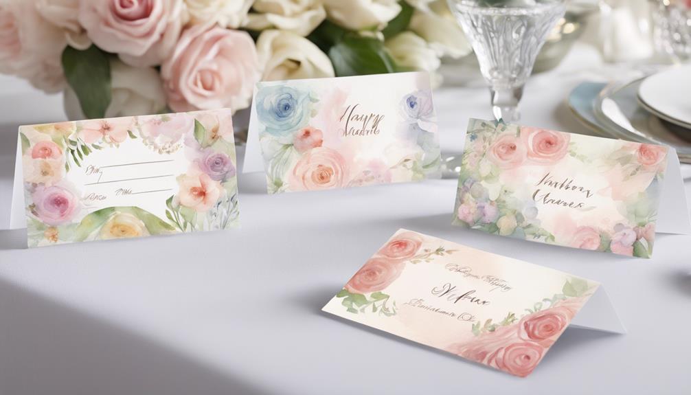 watercolor name cards created