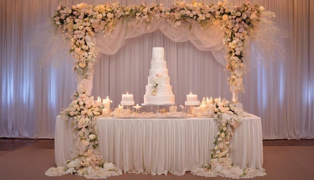 wedding cake table decor