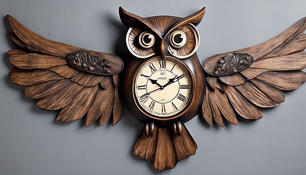 chic owl themed timepiece design