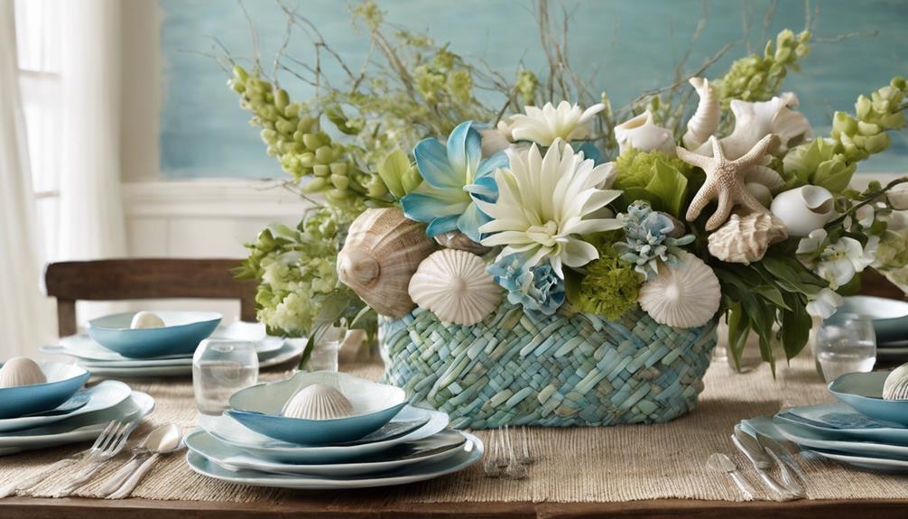 coastal inspired floral table decor