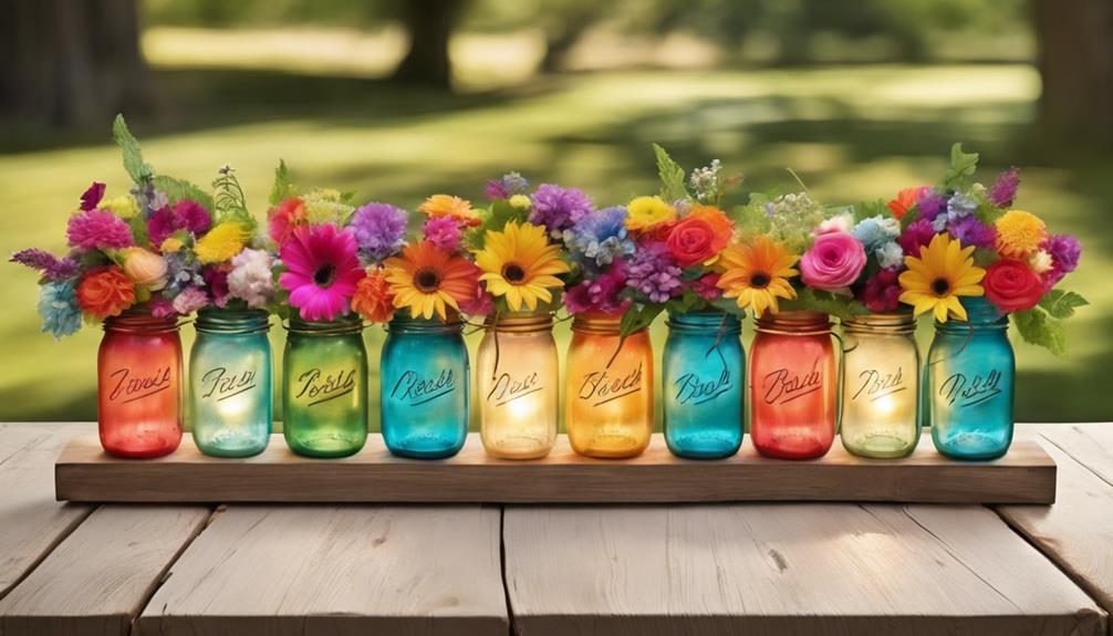 colorful mason jar decor