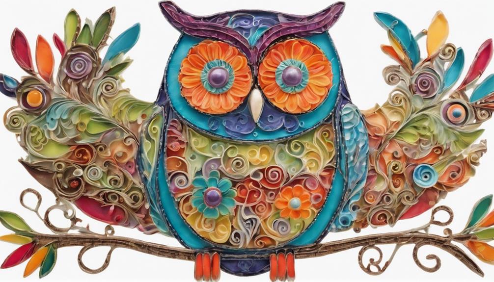 colorful owl painting decor