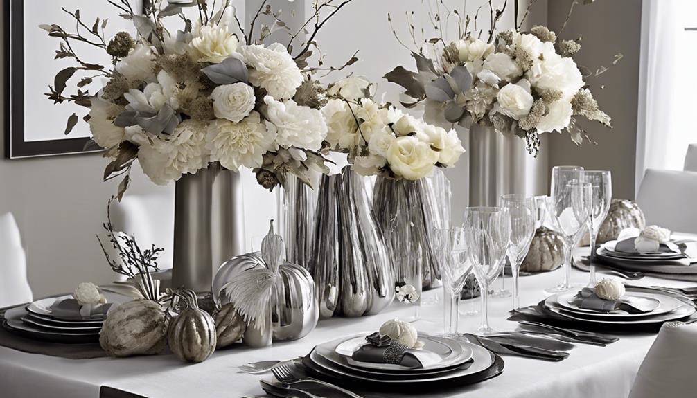 creative black and white bouquets