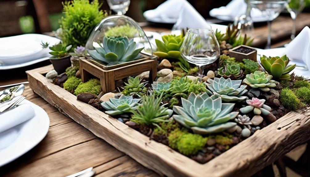 creative succulent table decor