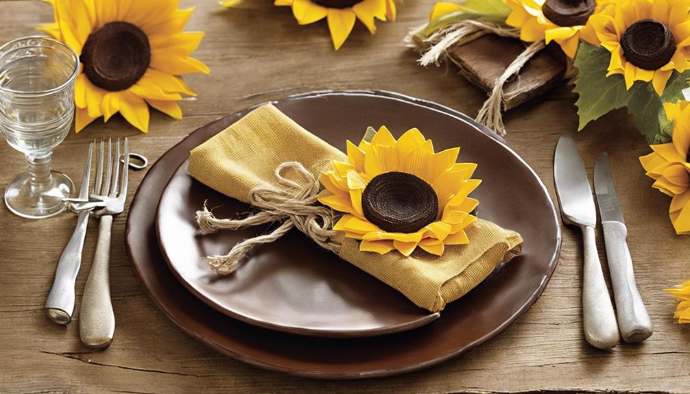 creative sunflower napkin craft
