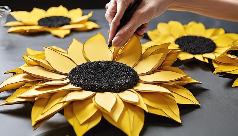 decorating with sunflower petals