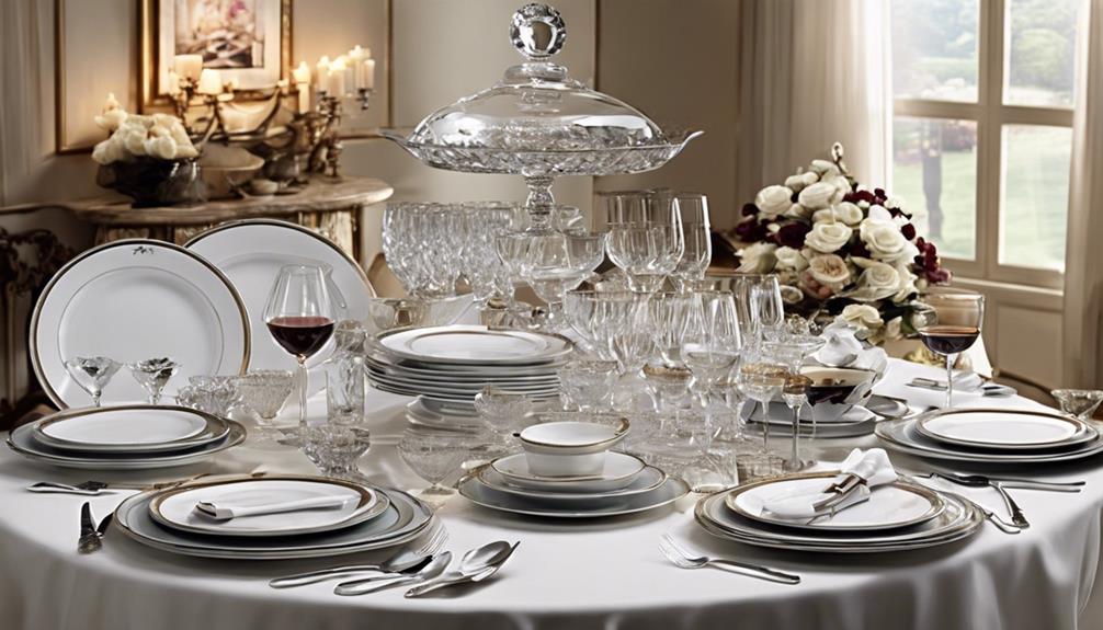 elegant dinnerware and glassware