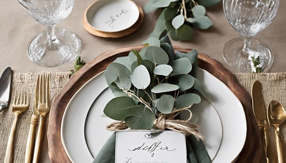 elegant eucalyptus table decor